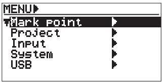 FOSTEX LR16 - MENU mode screen - 1