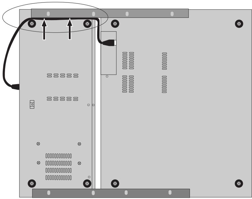 FOSTEX LR16 - Put the CAT-5 cable into the space between the rubber feet and mounting bracket (indicated by arrows below). - 1