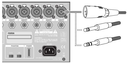 FOSTEX LR16 - - Connecting sources to the input connectors - 1