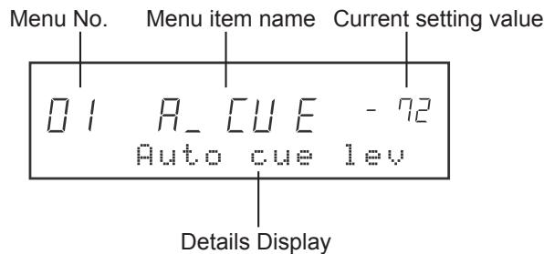 TASCAM CD-601MKII - Press the MENU key. - 1