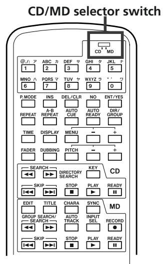 TASCAM MD-CD1 - Selecting the remote control master - 1