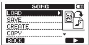 SONG LOAD SAVE CREATE COPY BACK