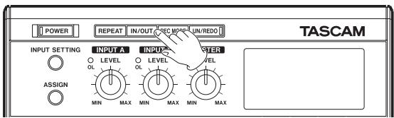 POWER REPEAT IN/OUT SPEC MORE UN/REDO TASCAM INPUT SETTING INPUT A INPUT B OUTPUT OUTPUT B OFFSET O LEVEL O LEVEL O LEVEL OL OL OL MIN MAX MIN MAX MIN MAX ASSIGN