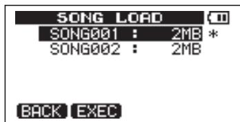 TASCAM DP-004 - Loading a saved song - 1
