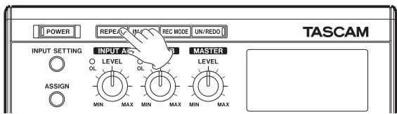 POWER REPE IN REC MODE UN/REDO TASCAM INPUT SETTING INPUT AS LEVEL OL M1 MASTER ASSIGN MIN MAX MIN MAX MIN MAX
