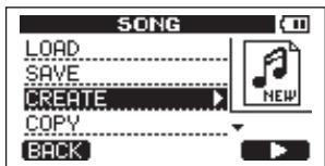 SONG LOAD SAVE CREATE COPY BACK