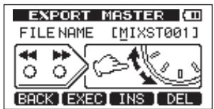 EXPORT MASTER FILE NAME [MIXST001] BACK EXEC INS DEL