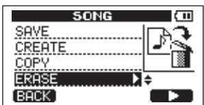 SONG SAVE CREATE COPY ERASE BACK