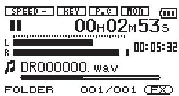 TASCAM DR-1 - Using the wheel to change the playback position - 1