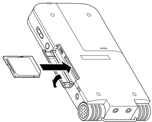 TASCAM DR-1 - Inserting the SD card - 1