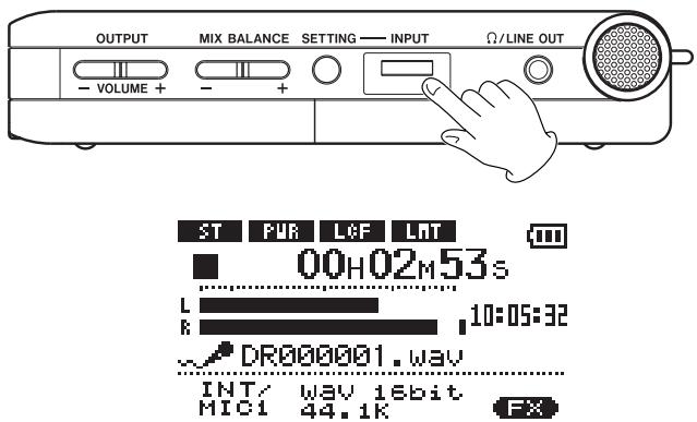 TASCAM DR-1 - Adjusting the input levels of microphones - 2