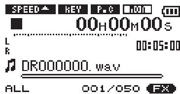 TASCAM DR-1 - Turning the effect ON and OFF - 1