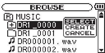 TASCAM DR-1 - Folder operations - 1