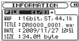 TASCAM DR-2D - File information page - 1