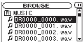 TASCAM DR-2D - 5-Working with Files and Folders (BROWSE screen) - 1