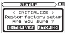 TASCAM DR-2D - Restoring the factory settings - 1