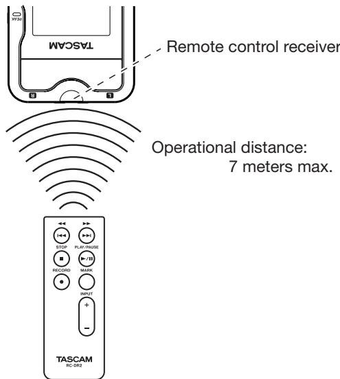 TASCAM DR-2D - Using the remote control - 1