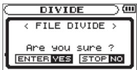 TASCAM DR-2D - Dividing a file manually (DIVIDE) - 2