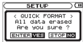 TASCAM DR-2D - Using QUICK FORMAT - 1