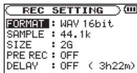 TASCAM DR-2D - Setting the file type to WAV - 1