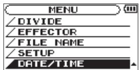 TASCAM DR-2D - Setting the date and time - 2