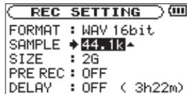 TASCAM DR-2D - Using menus - 4