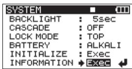 TASCAM DR-680 - Viewing system information - 1