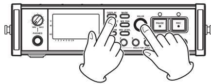 TASCAM DR-680 - Adjusting the display contrast - 1