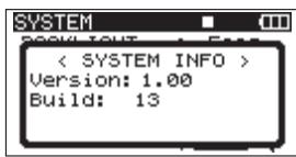 TASCAM DR-680 - Viewing system information - 2