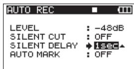 TASCAM DR-680 - Automatically cutting unnecessary silences when recording (silent cut function) - 2