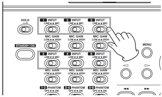 TASCAM DR-680 - Setting the input sources - 1