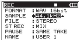 TASCAM DR-680 - Using menus - 4