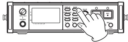 TASCAM DR-680 - Manually adding marks when recording and during playback - 1