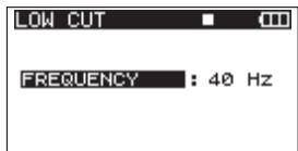 TASCAM DR-680 - Setting the cut-off frequency of the low-cut filter - 1