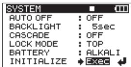 TASCAM DR-680 - Initializing the unit - 1