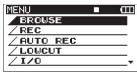 TASCAM DR-680 - Using menus - 1