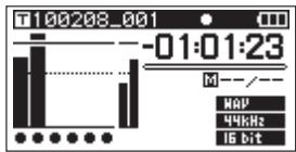 TASCAM DR-680 - Available recording time display - 1