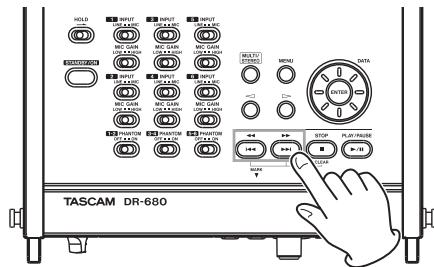 TASCAM DR-680 - Selecting a take for playback - 1