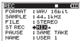 TASCAM DR-680 - Stereo track recording settings - 1