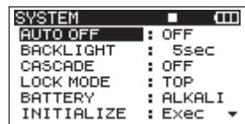 TASCAM DR-680 - System settings - 1
