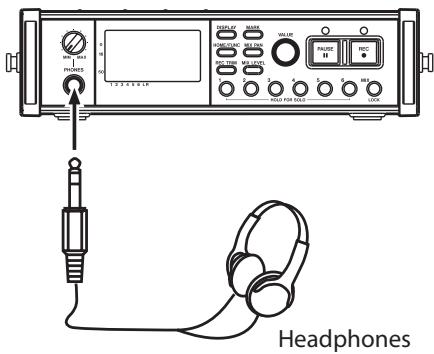 TASCAM DR-680 - Connecting monitoring equipment - 1