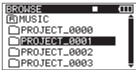 TASCAM DR-680 - - Take and folder operations (BROWSE screen) - 1