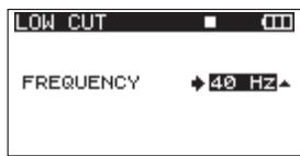 TASCAM DR-680 - Setting the cut-off frequency of the low-cut filter - 2