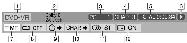 TASCAM DV-D01U - Contents of the on-screen bar during playback - 2