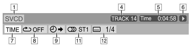 TASCAM DV-D01U - Contents of the on-screen bar during playback - 5