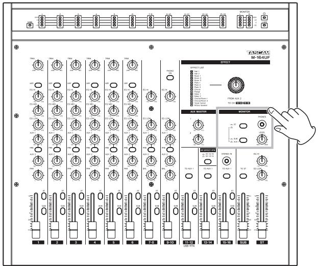 TASCAM M-164 - Monitoring with headphones - 1