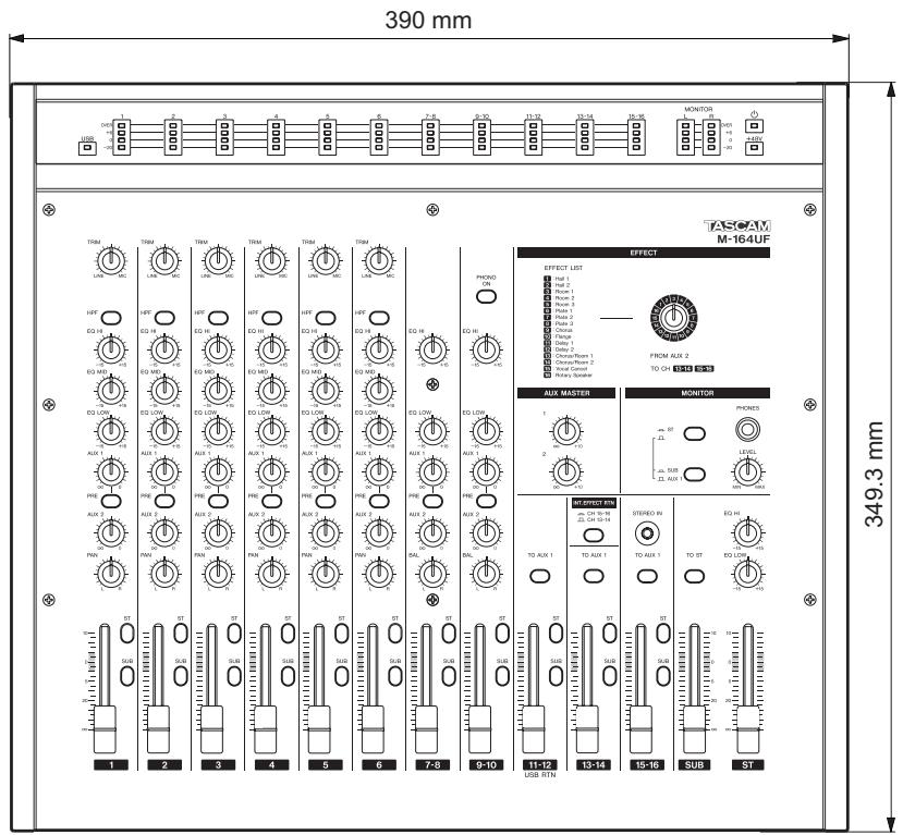 TASCAM M-164 - Dimensional drawing - 2