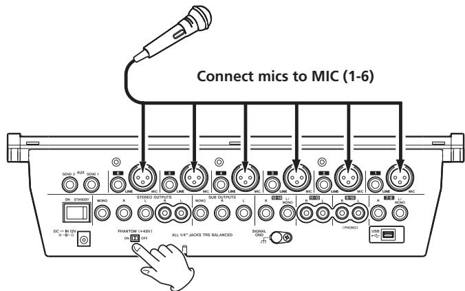 TASCAM M-164 - Connecting mics - 1