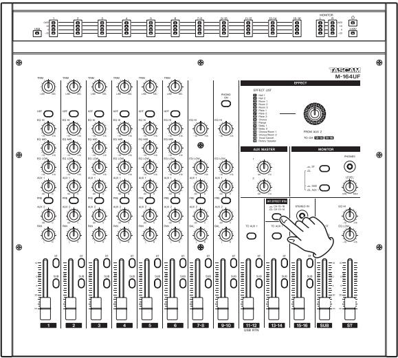 TASCAM M-164FX - Select the input channel for the return signal. - 1