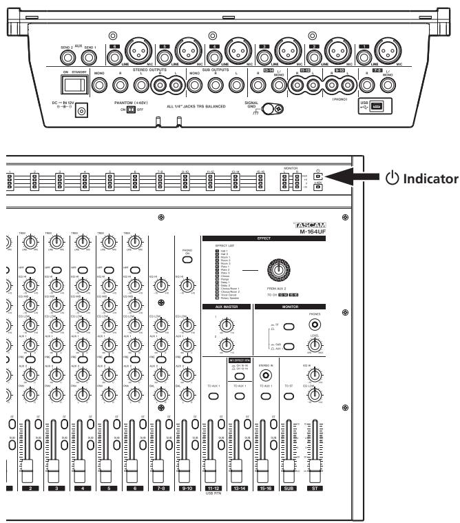 TASCAM M-164FX - Turning on the power - 1